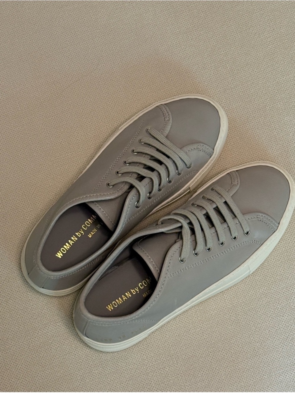 Common Projects Woman Original Achilles Low Leather Sneakers – Gray US size 6
